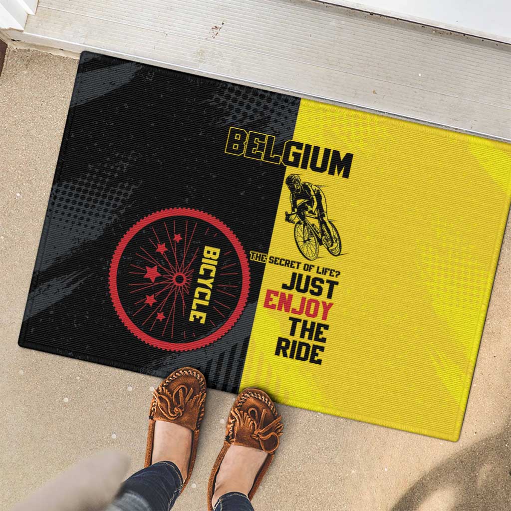 Belgium Cycling Rubber Doormat Just Enjoy The Ride - Wonder Print Shop