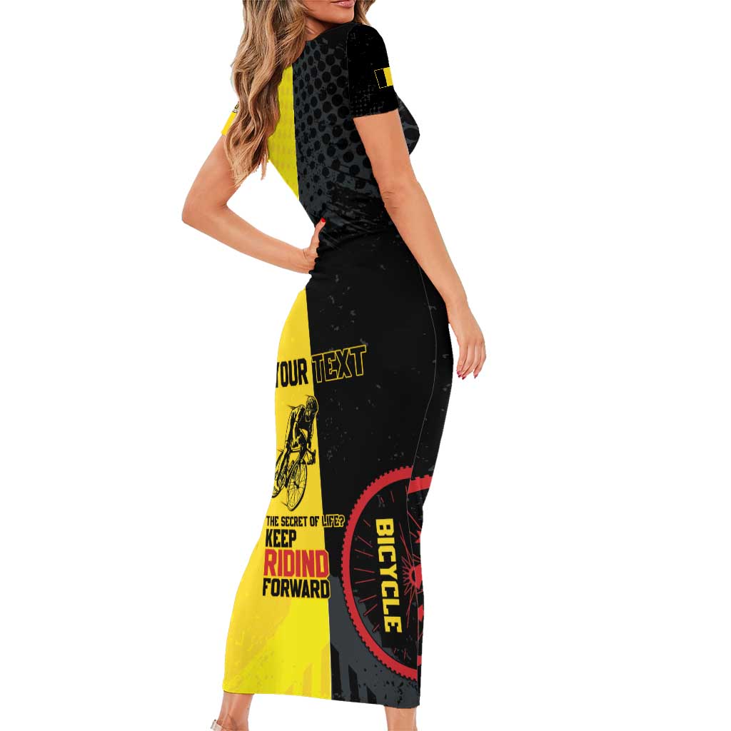 Personalized Belgium Cycling Short Sleeve Bodycon Dress Just Enjoy The Ride - Wonder Print Shop