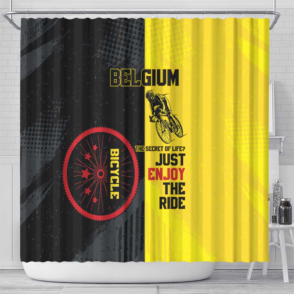 Belgium Cycling Shower Curtain Just Enjoy The Ride - Wonder Print Shop