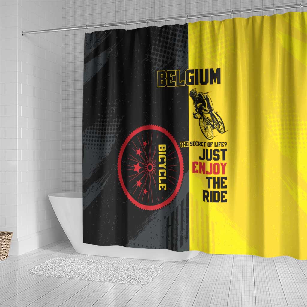 Belgium Cycling Shower Curtain Just Enjoy The Ride - Wonder Print Shop