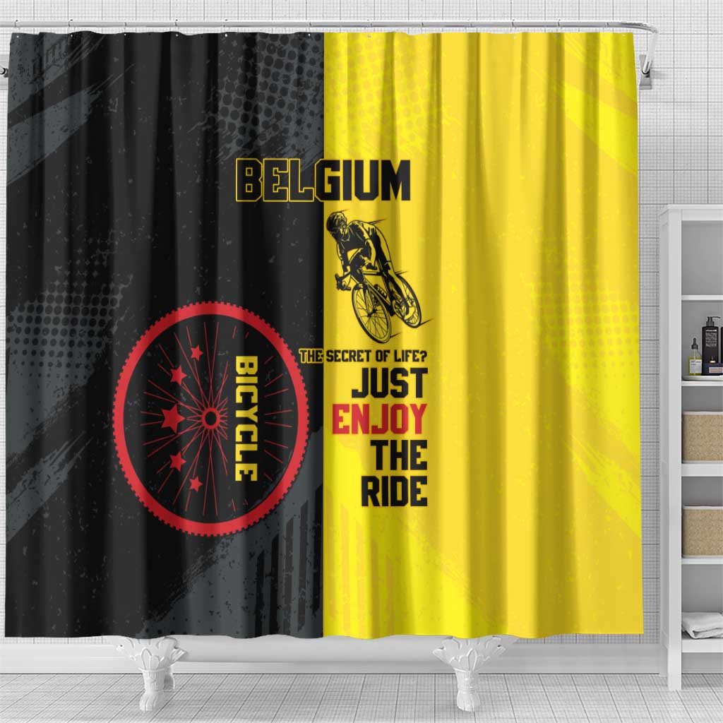 Belgium Cycling Shower Curtain Just Enjoy The Ride - Wonder Print Shop