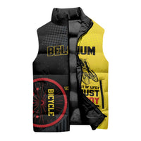 Personalized Belgium Cycling Sleeveless Puffer Jacket Just Enjoy The Ride - Wonder Print Shop