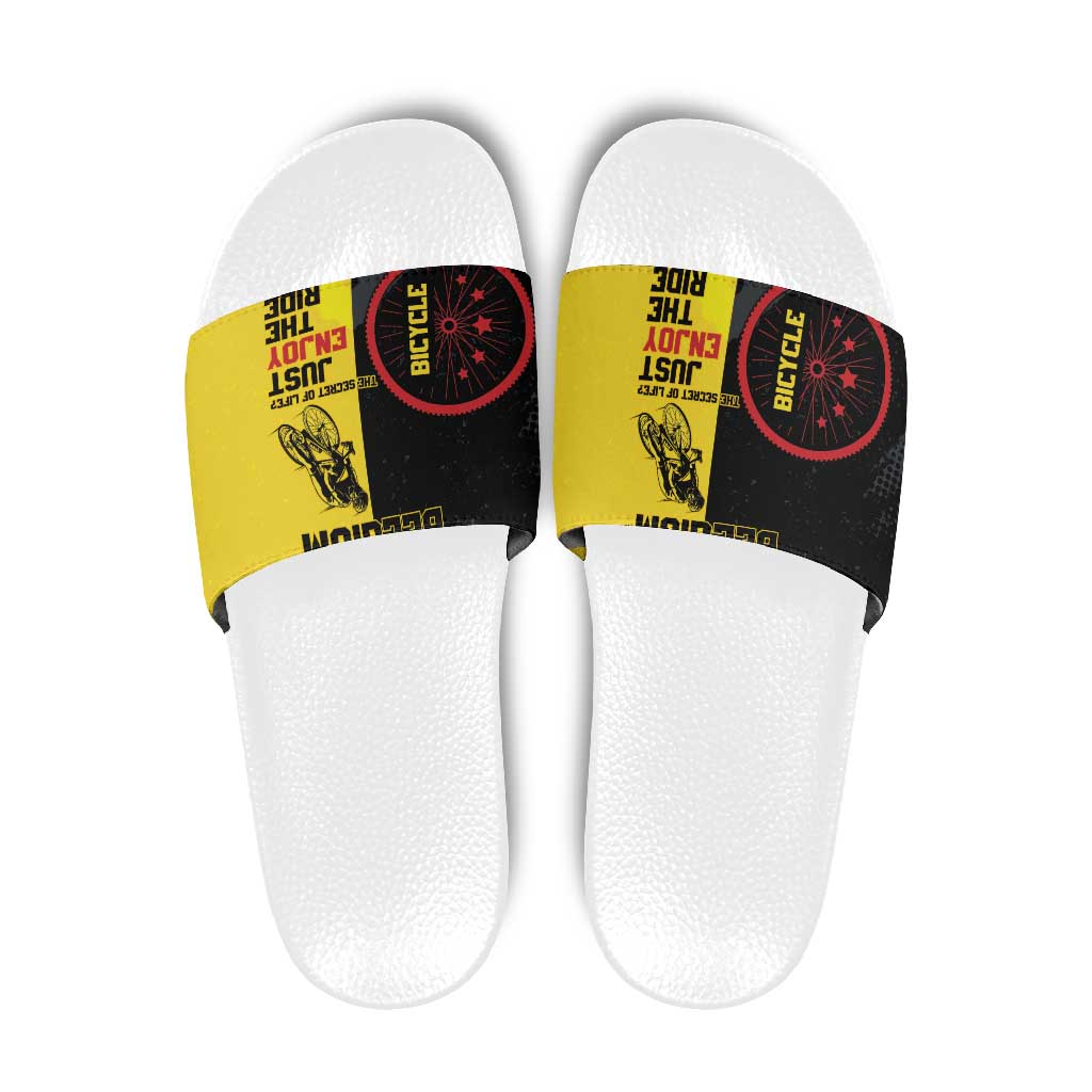 Belgium Cycling Slide Sandals Just Enjoy The Ride - Wonder Print Shop