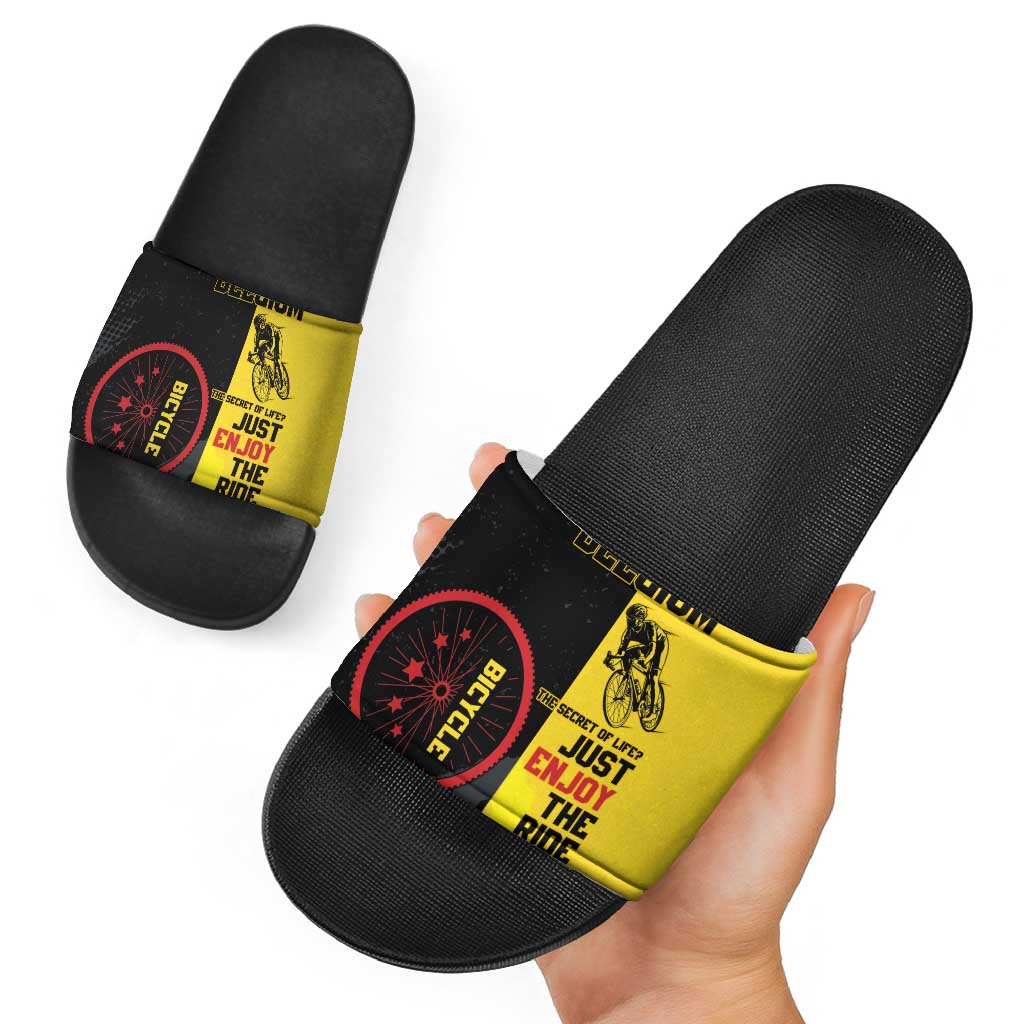 Belgium Cycling Slide Sandals Just Enjoy The Ride - Wonder Print Shop