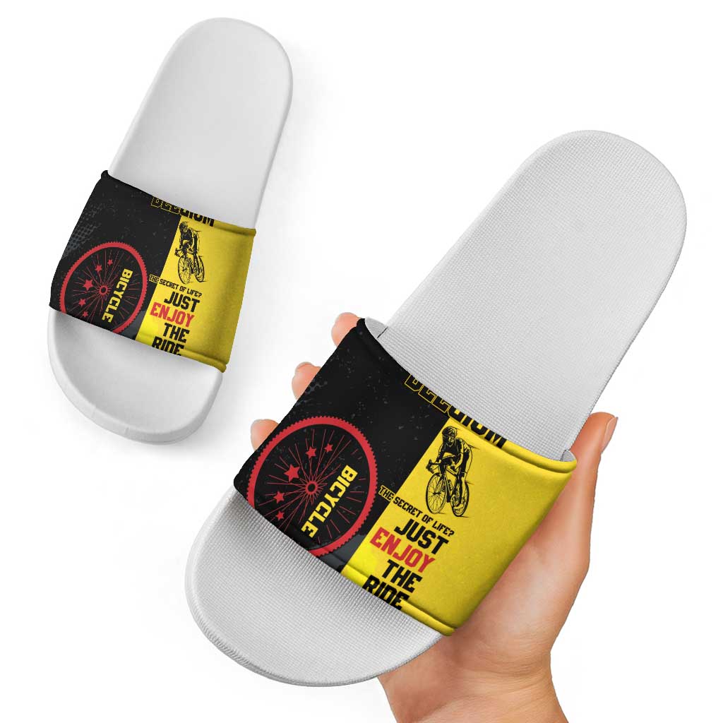 Belgium Cycling Slide Sandals Just Enjoy The Ride - Wonder Print Shop