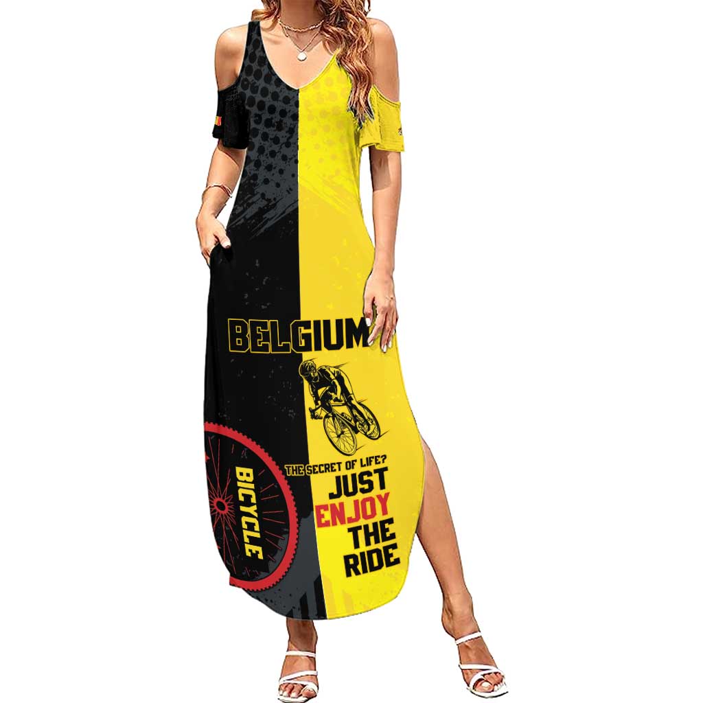 Personalized Belgium Cycling Summer Maxi Dress Just Enjoy The Ride - Wonder Print Shop
