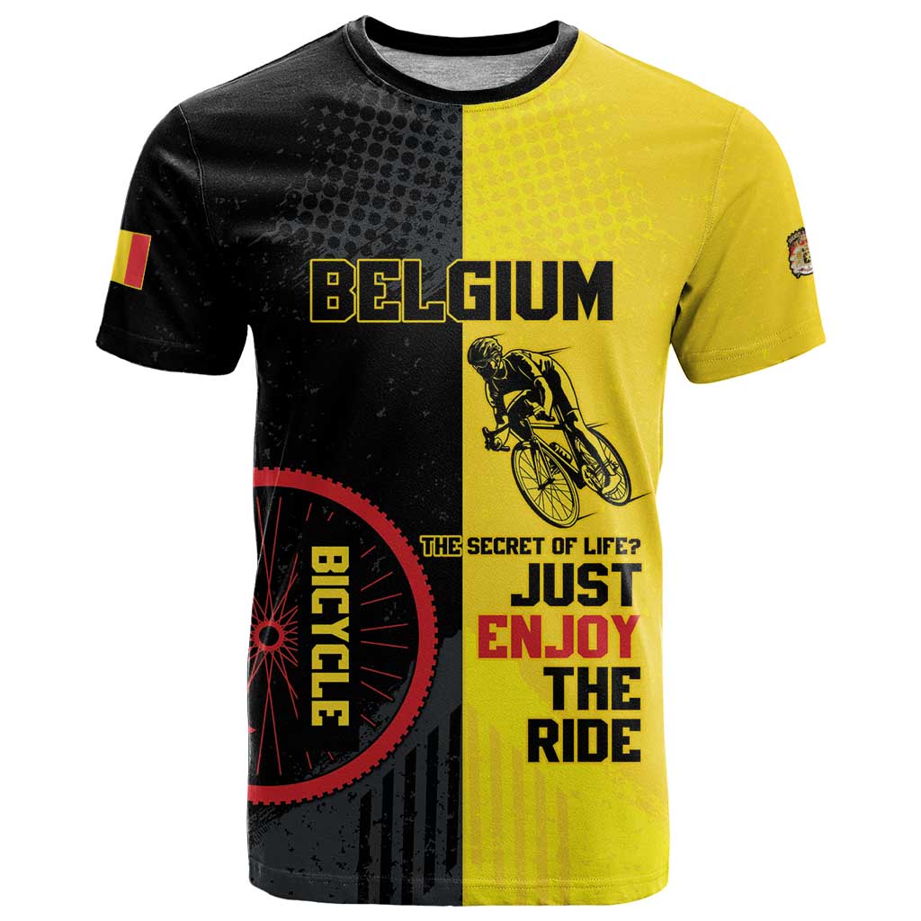 Personalized Belgium Cycling T Shirt Just Enjoy The Ride - Wonder Print Shop