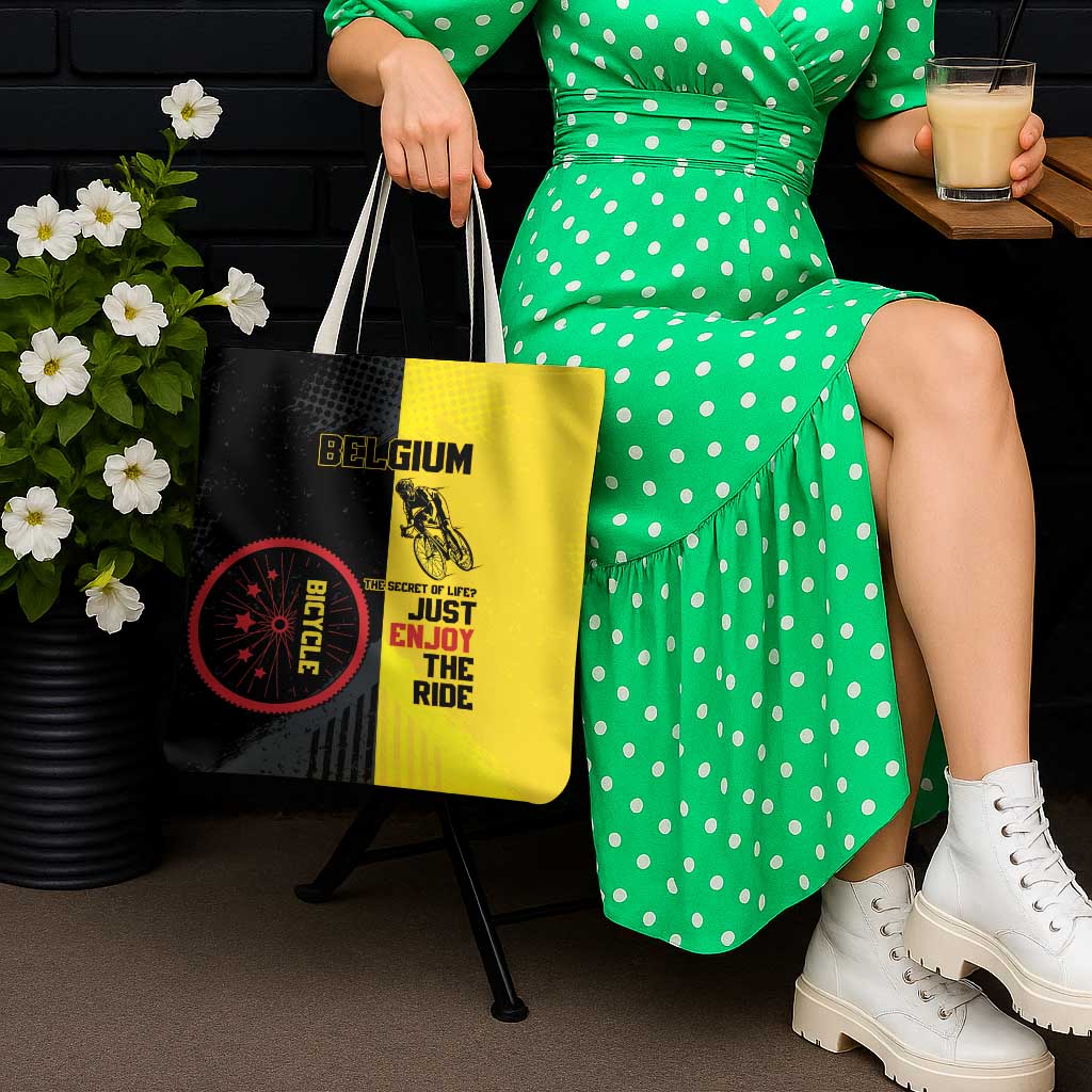 Belgium Cycling Tote Bag Just Enjoy The Ride - Wonder Print Shop