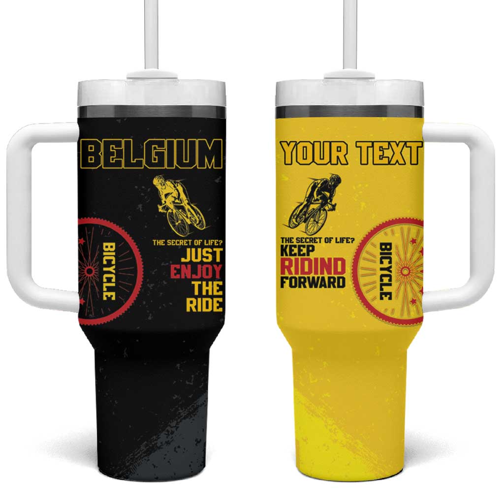 Personalized Belgium Cycling Tumbler With Handle Just Enjoy The Ride - Wonder Print Shop