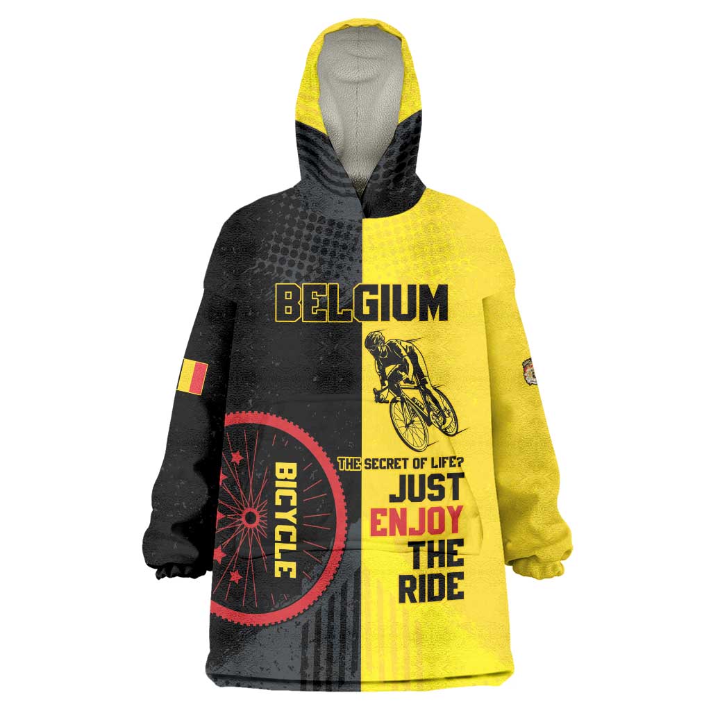 Personalized Belgium Cycling Wearable Blanket Hoodie Just Enjoy The Ride - Wonder Print Shop