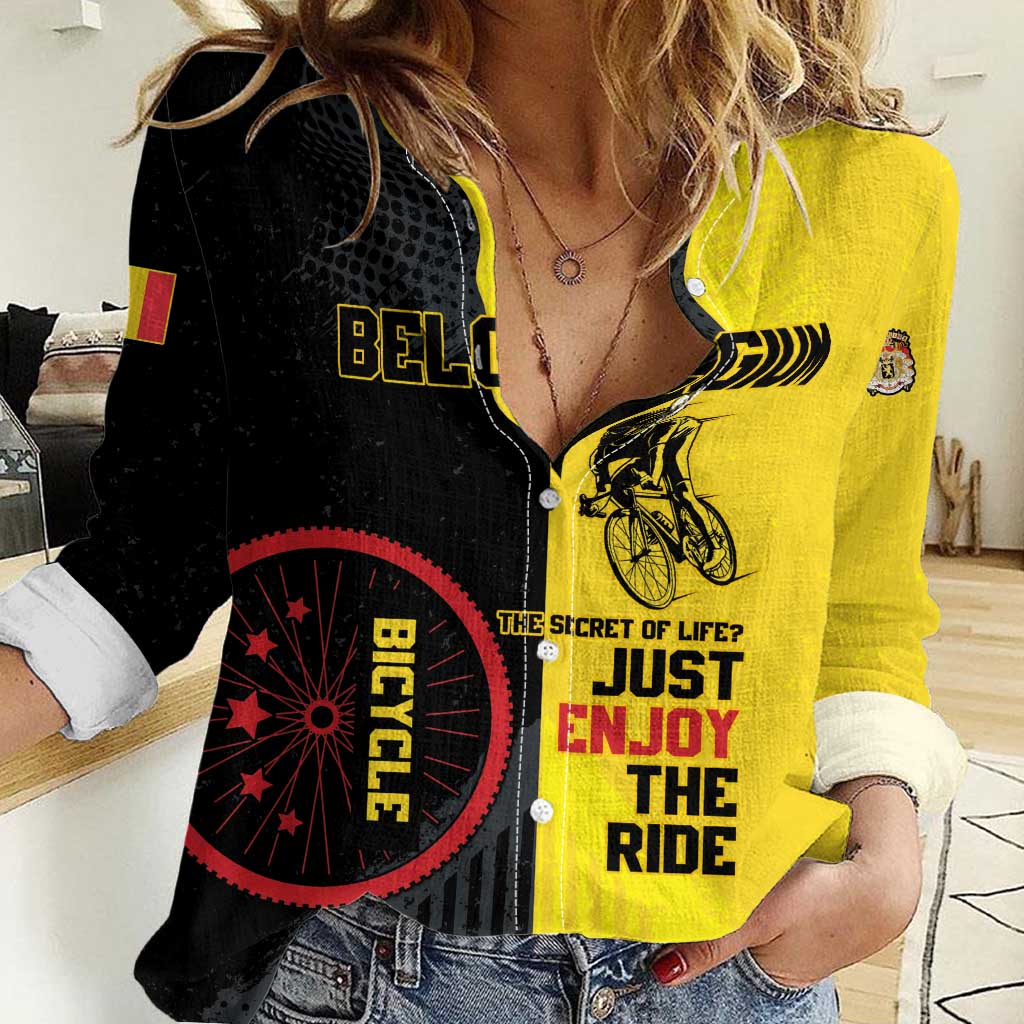 Personalized Belgium Cycling Women Casual Shirt Just Enjoy The Ride - Wonder Print Shop