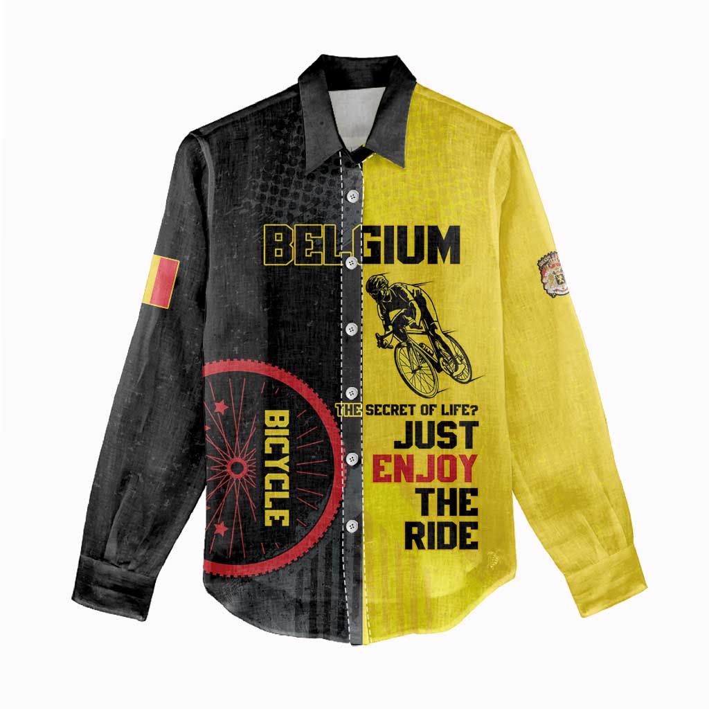 Personalized Belgium Cycling Women Casual Shirt Just Enjoy The Ride - Wonder Print Shop