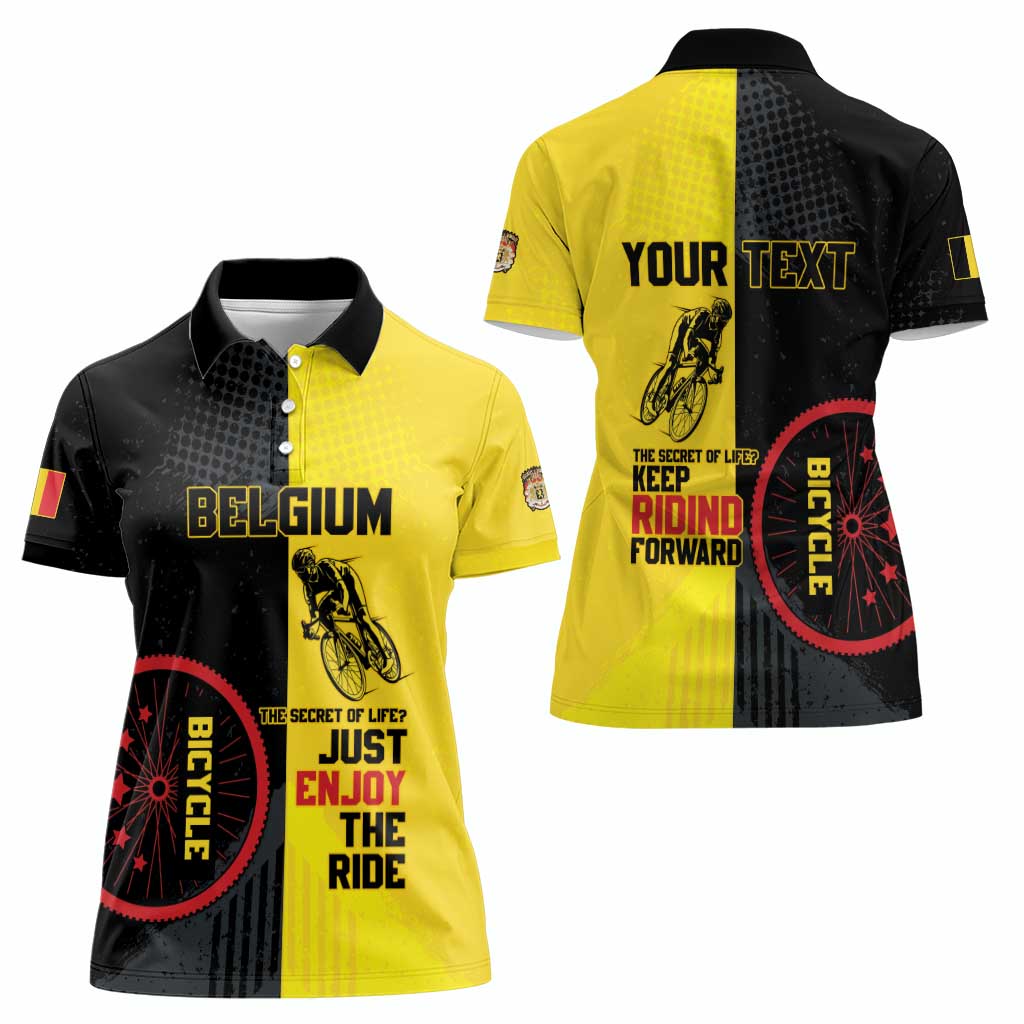 Personalized Belgium Cycling Women Polo Shirt Just Enjoy The Ride - Wonder Print Shop