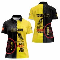 Personalized Belgium Cycling Women Polo Shirt Just Enjoy The Ride - Wonder Print Shop