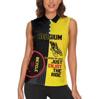 Personalized Belgium Cycling Women Sleeveless Polo Shirt Just Enjoy The Ride - Wonder Print Shop