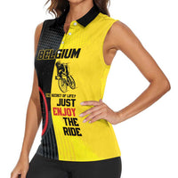 Personalized Belgium Cycling Women Sleeveless Polo Shirt Just Enjoy The Ride - Wonder Print Shop