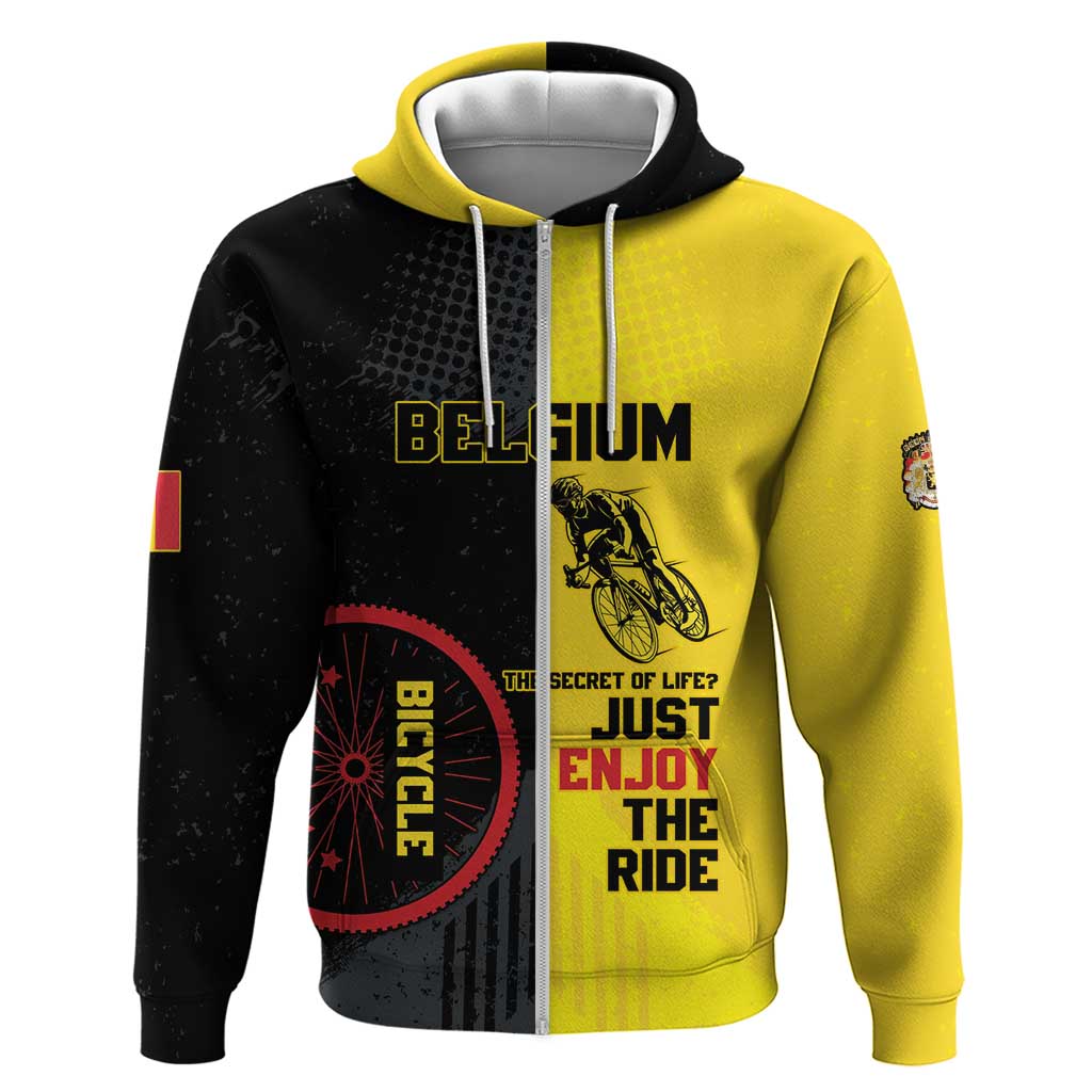 Personalized Belgium Cycling Zip Hoodie Just Enjoy The Ride - Wonder Print Shop