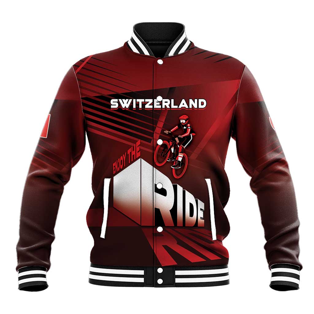 Personalized Switzerland Cycling Baseball Jacket Sporty Style - Wonder Print Shop