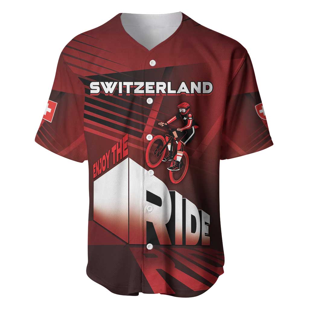 Personalized Switzerland Cycling Baseball Jersey Sporty Style - Wonder Print Shop