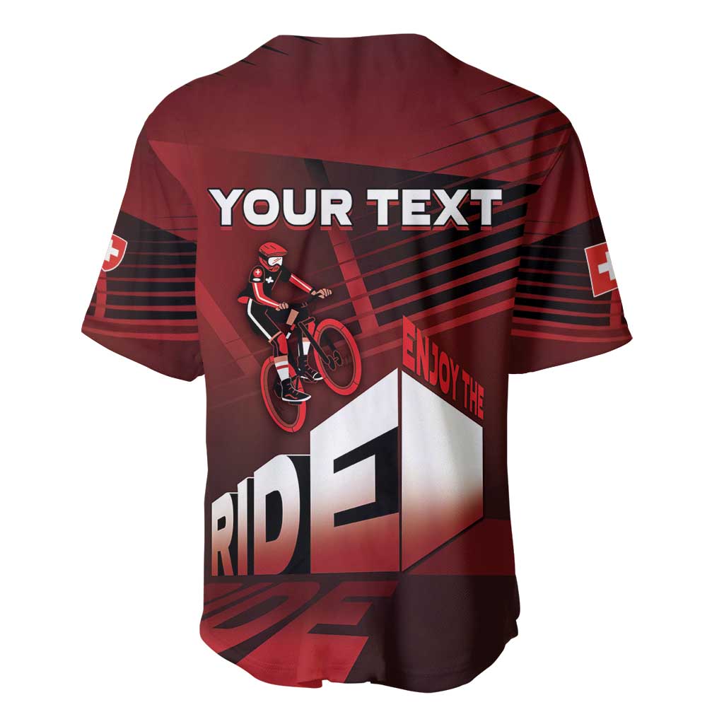Personalized Switzerland Cycling Baseball Jersey Sporty Style - Wonder Print Shop