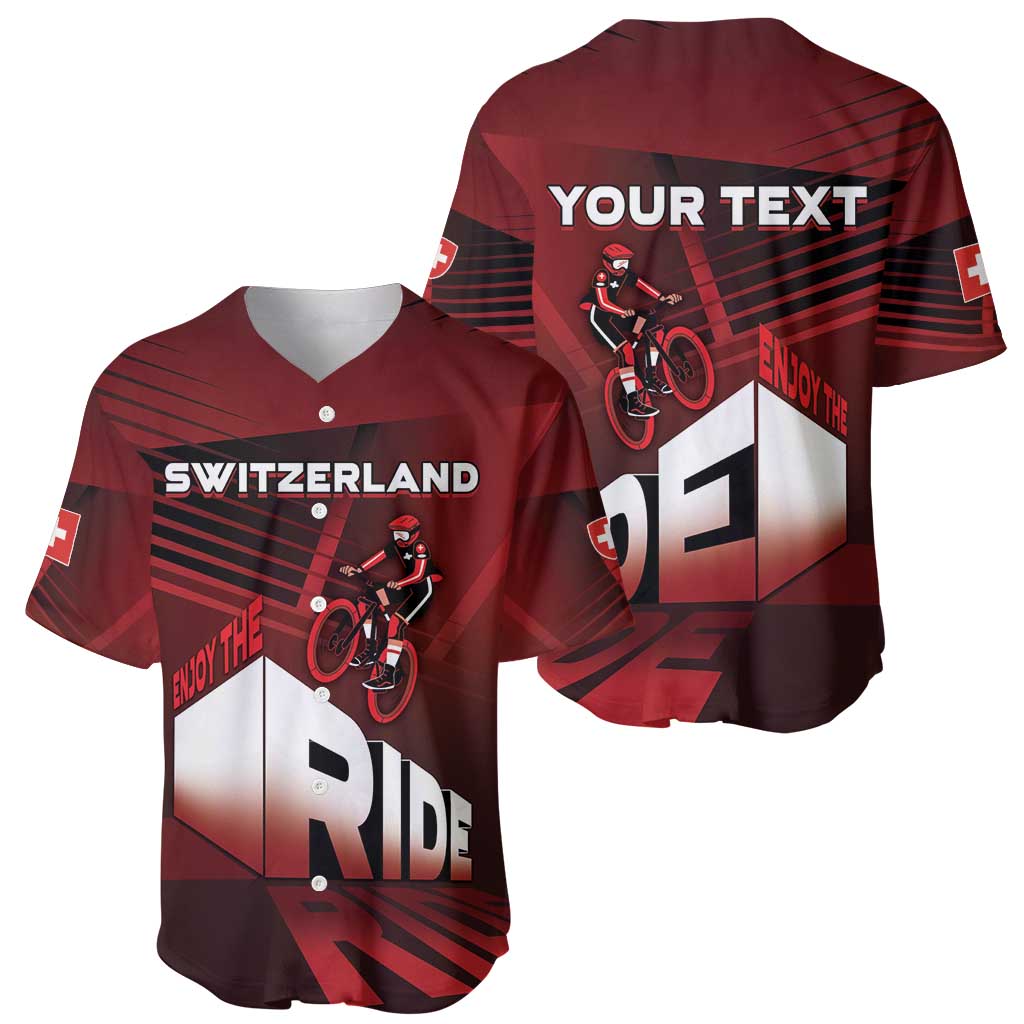 Personalized Switzerland Cycling Baseball Jersey Sporty Style - Wonder Print Shop
