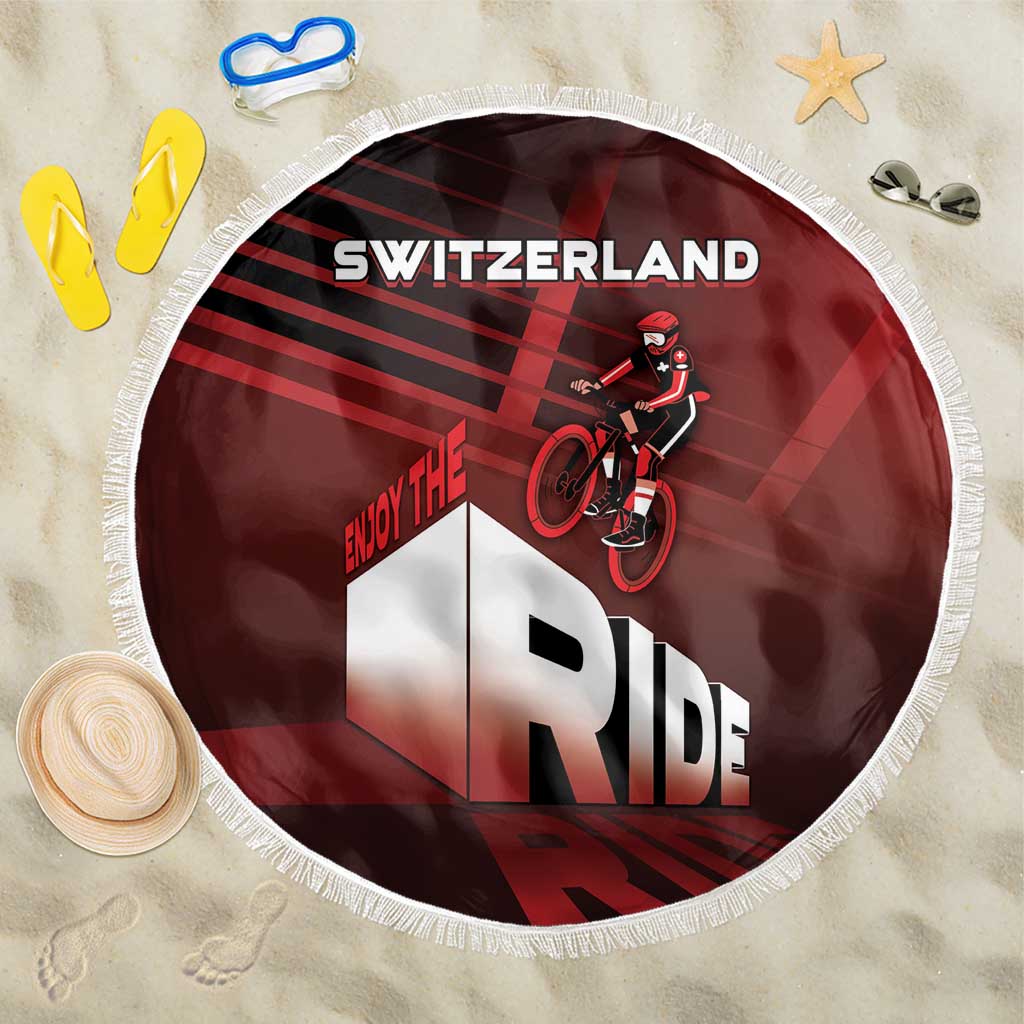 Switzerland Cycling Beach Blanket Sporty Style - Wonder Print Shop