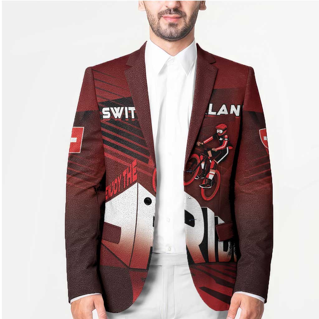 Personalized Switzerland Cycling Blazer Sporty Style - Wonder Print Shop