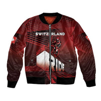 Personalized Switzerland Cycling Bomber Jacket Sporty Style - Wonder Print Shop