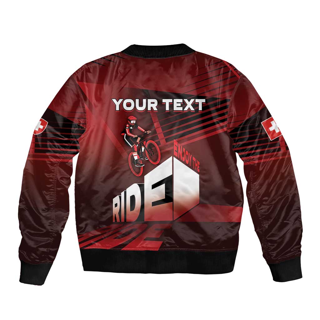Personalized Switzerland Cycling Bomber Jacket Sporty Style - Wonder Print Shop