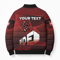 Personalized Switzerland Cycling Bomber Puffer Jacket Sporty Style - Wonder Print Shop