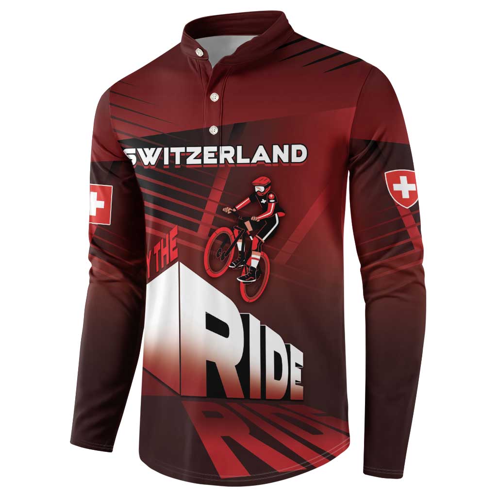 Personalized Switzerland Cycling Button Sweatshirt Sporty Style - Wonder Print Shop