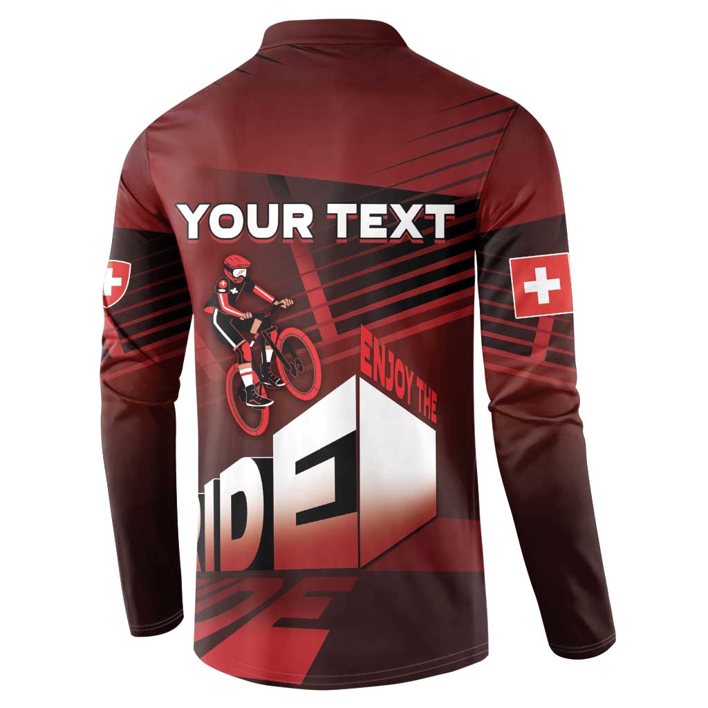 Personalized Switzerland Cycling Button Sweatshirt Sporty Style - Wonder Print Shop