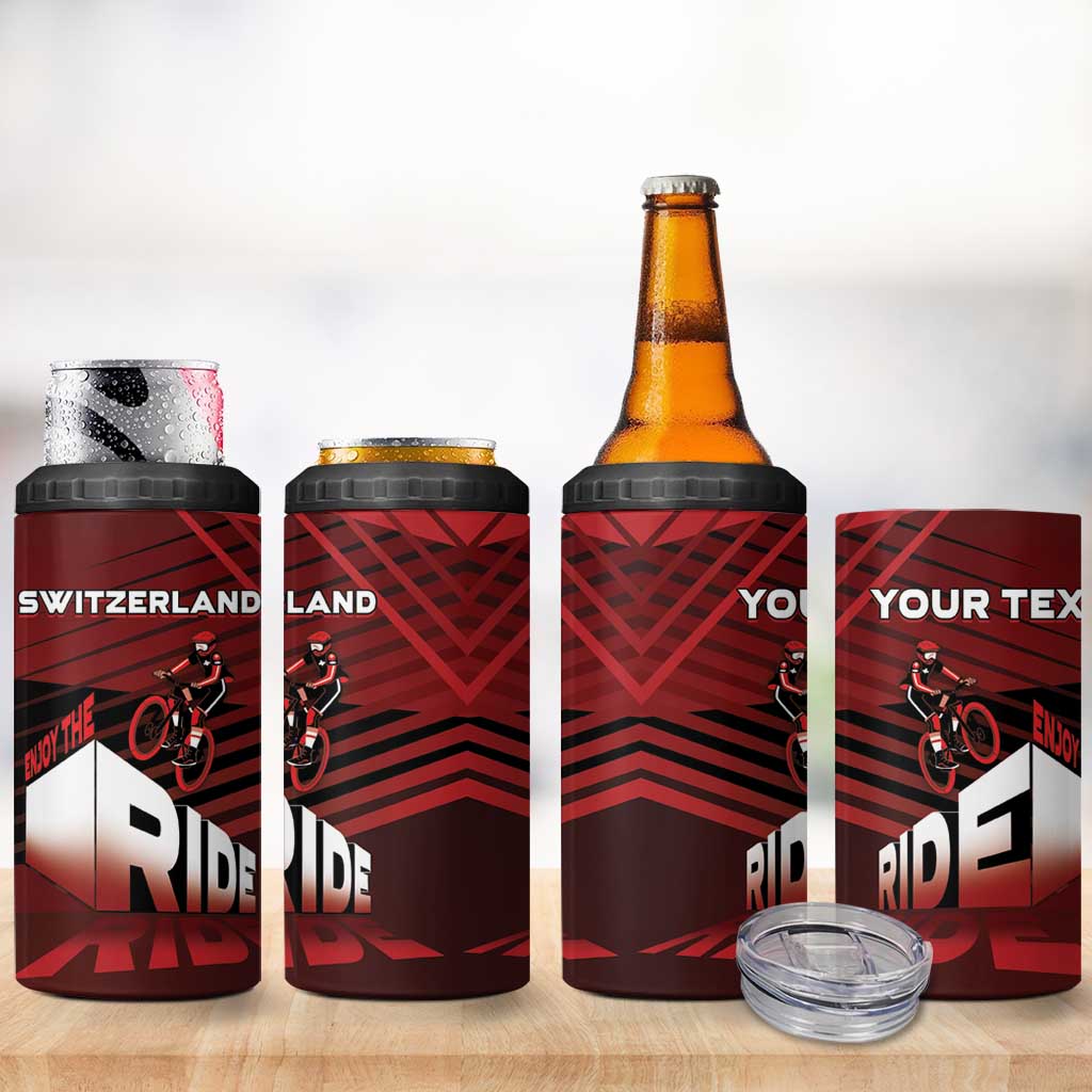 Personalized Switzerland Cycling 4 in 1 Can Cooler Tumbler Sporty Style - Wonder Print Shop