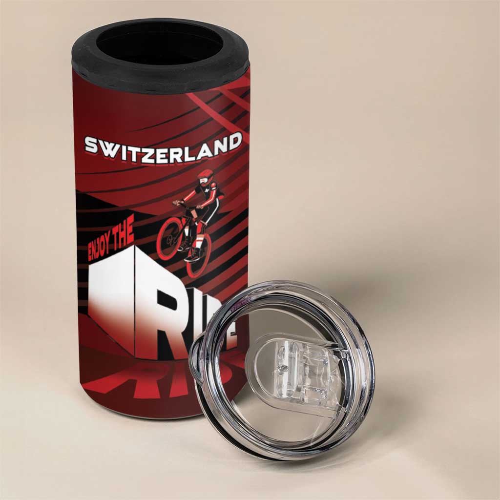 Personalized Switzerland Cycling 4 in 1 Can Cooler Tumbler Sporty Style - Wonder Print Shop