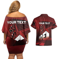 Personalized Switzerland Cycling Couples Matching Off Shoulder Short Dress and Hawaiian Shirt Sporty Style - Wonder Print Shop