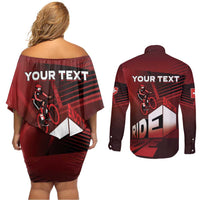 Personalized Switzerland Cycling Couples Matching Off Shoulder Short Dress and Long Sleeve Button Shirt Sporty Style - Wonder Print Shop