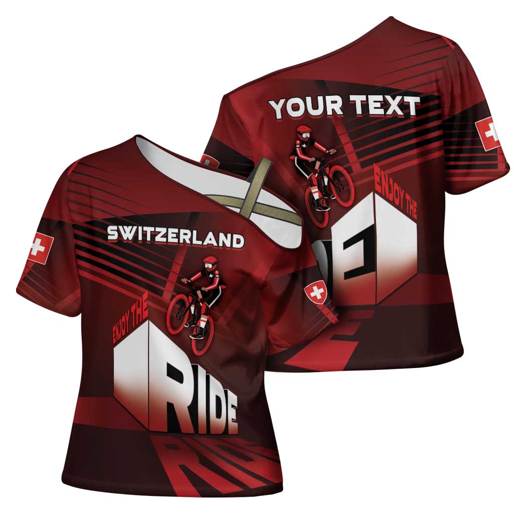 Personalized Switzerland Cycling Cross Shoulder Shirt Sporty Style - Wonder Print Shop