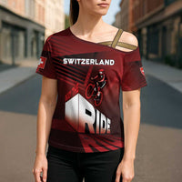 Personalized Switzerland Cycling Cross Shoulder Shirt Sporty Style - Wonder Print Shop