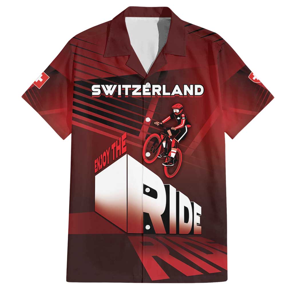 Personalized Switzerland Cycling Family Matching Short Sleeve Bodycon Dress and Hawaiian Shirt Sporty Style - Wonder Print Shop