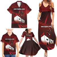 Personalized Switzerland Cycling Family Matching Summer Maxi Dress and Hawaiian Shirt Sporty Style - Wonder Print Shop