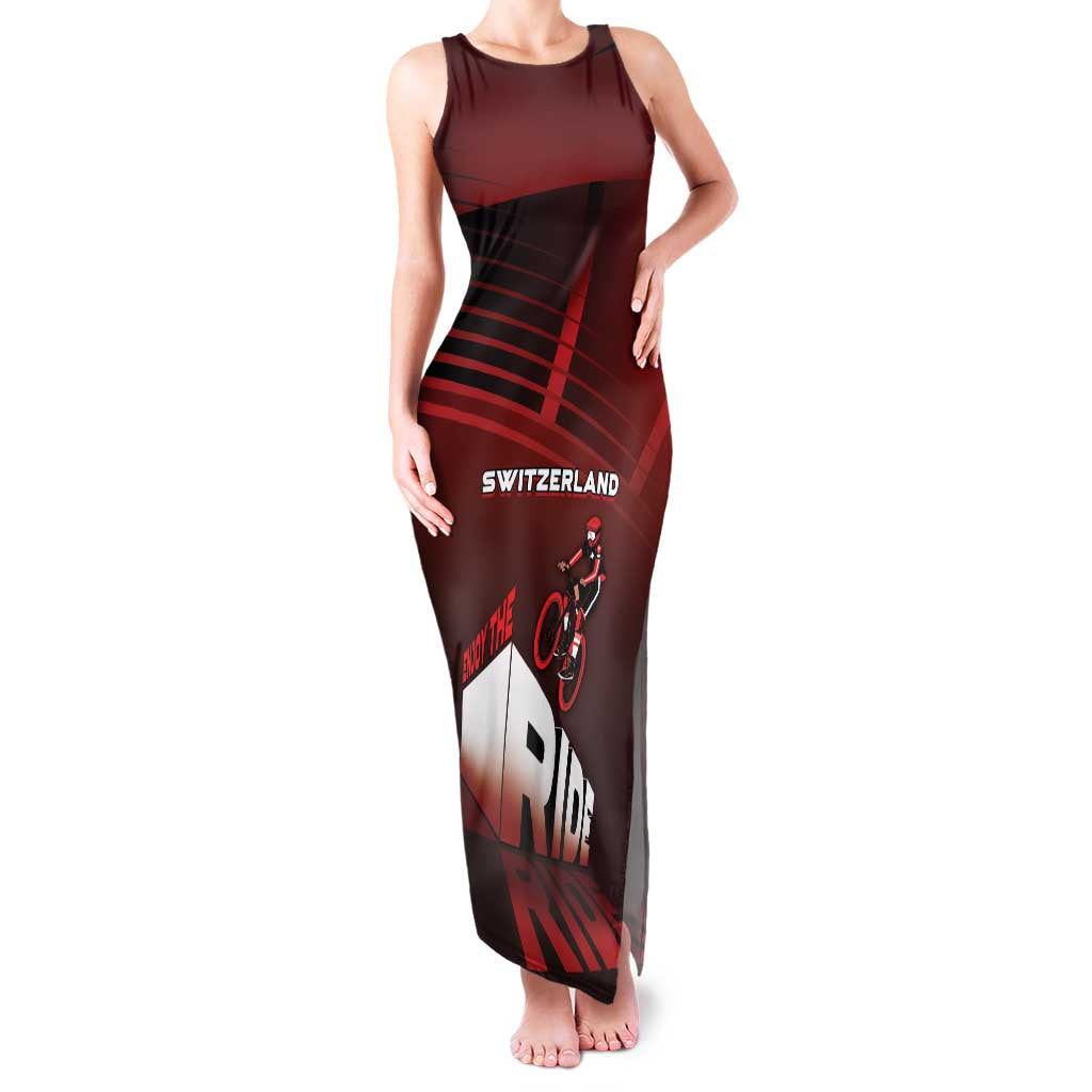 Personalized Switzerland Cycling Family Matching Tank Maxi Dress and Hawaiian Shirt Sporty Style - Wonder Print Shop