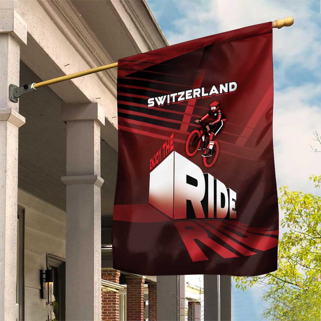 Switzerland Cycling Garden Flag Sporty Style - Wonder Print Shop