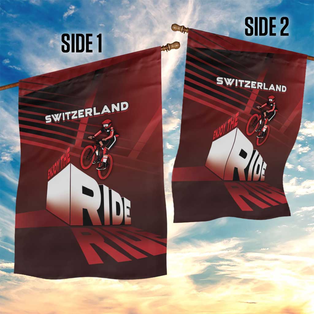 Switzerland Cycling Garden Flag Sporty Style - Wonder Print Shop