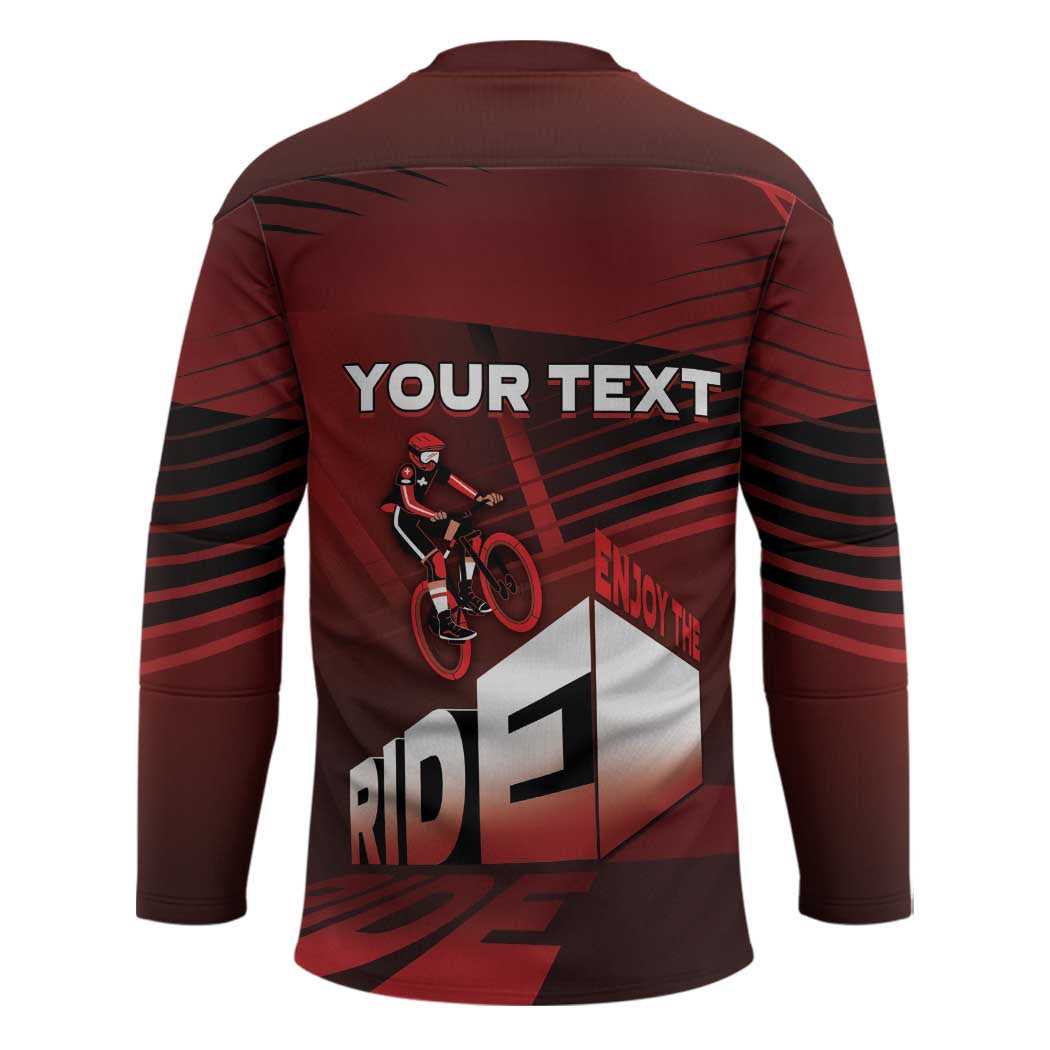 Personalized Switzerland Cycling Hockey Jersey Sporty Style - Wonder Print Shop
