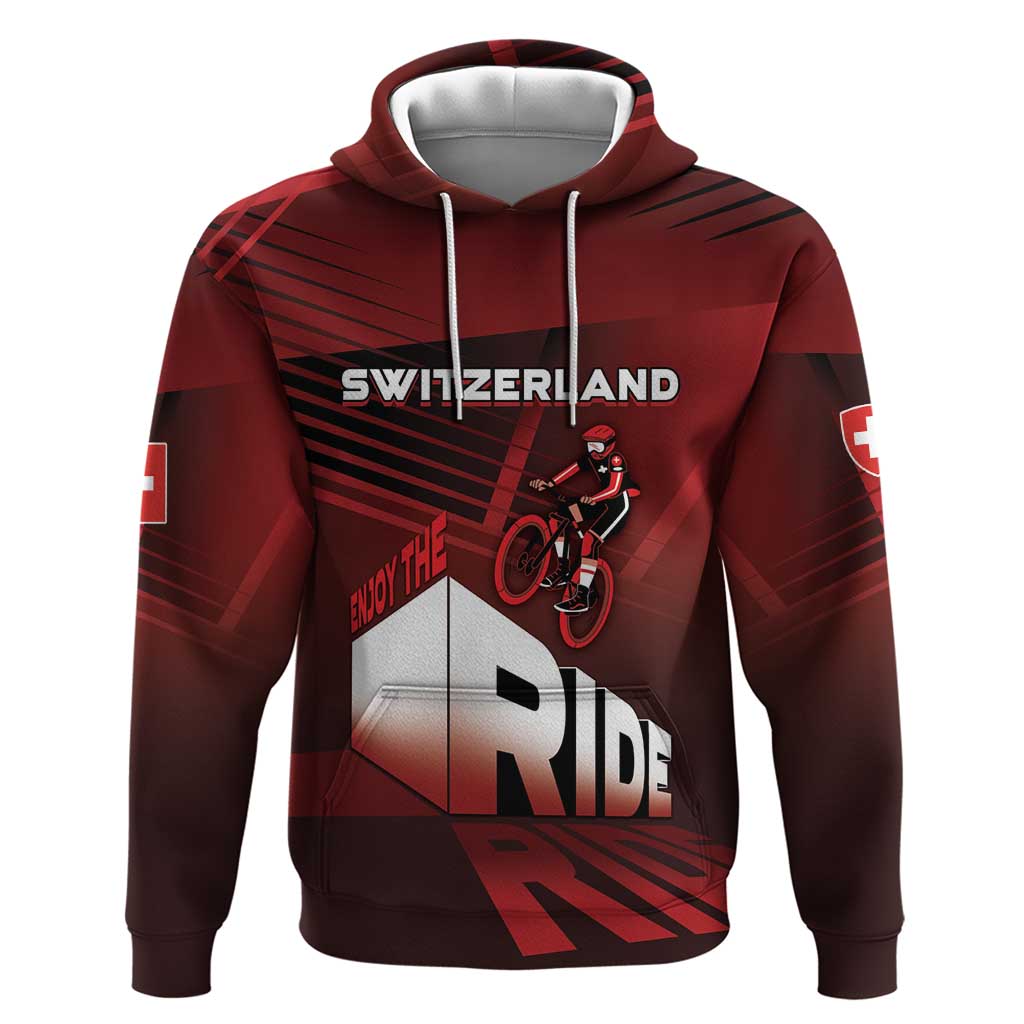 Personalized Switzerland Cycling Hoodie Sporty Style - Wonder Print Shop