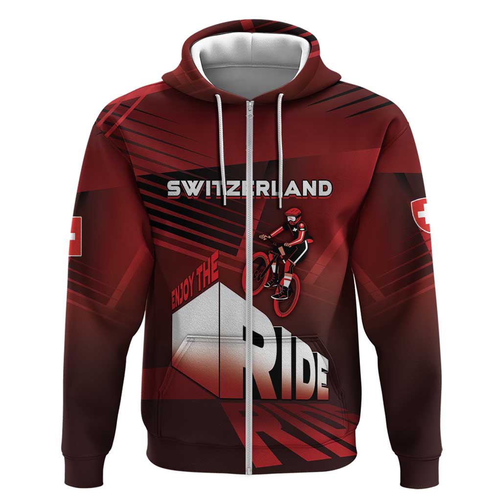 Personalized Switzerland Cycling Hoodie Sporty Style - Wonder Print Shop