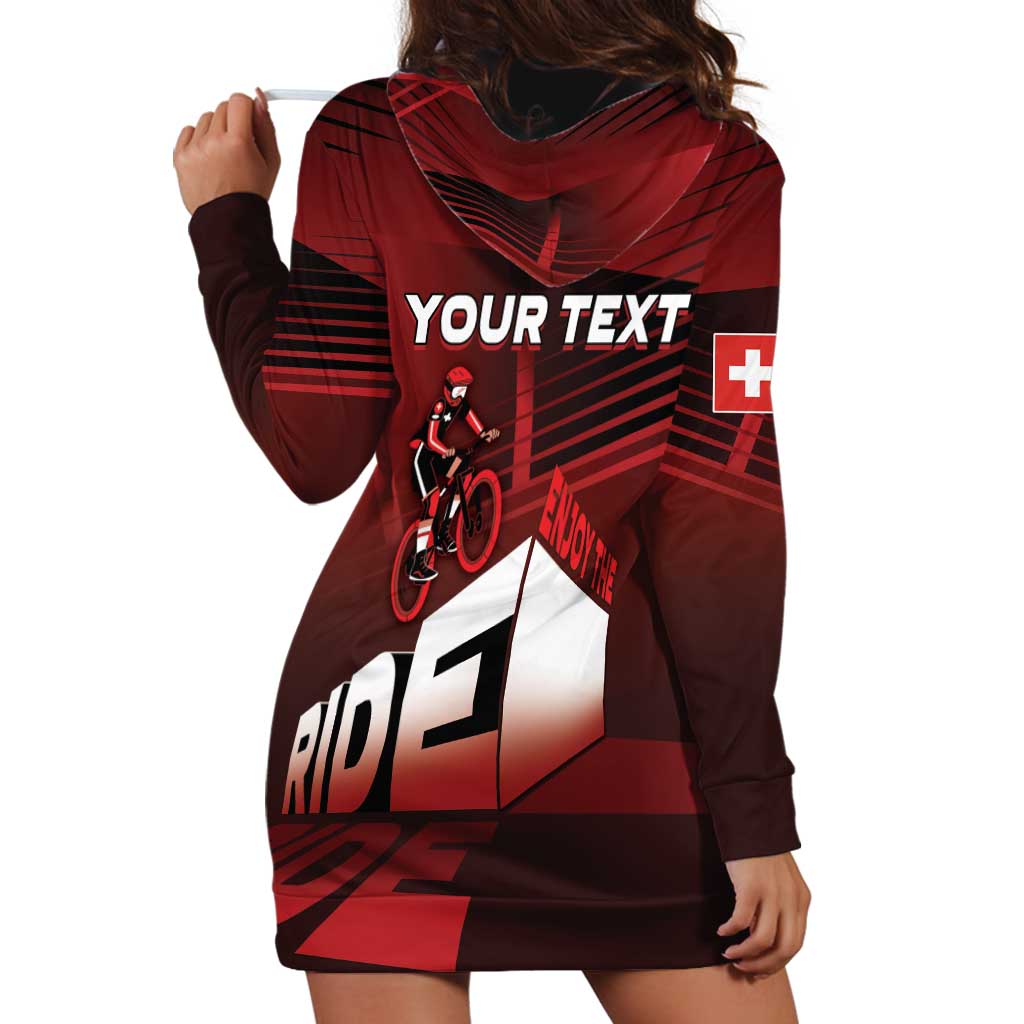 Personalized Switzerland Cycling Hoodie Dress Sporty Style - Wonder Print Shop