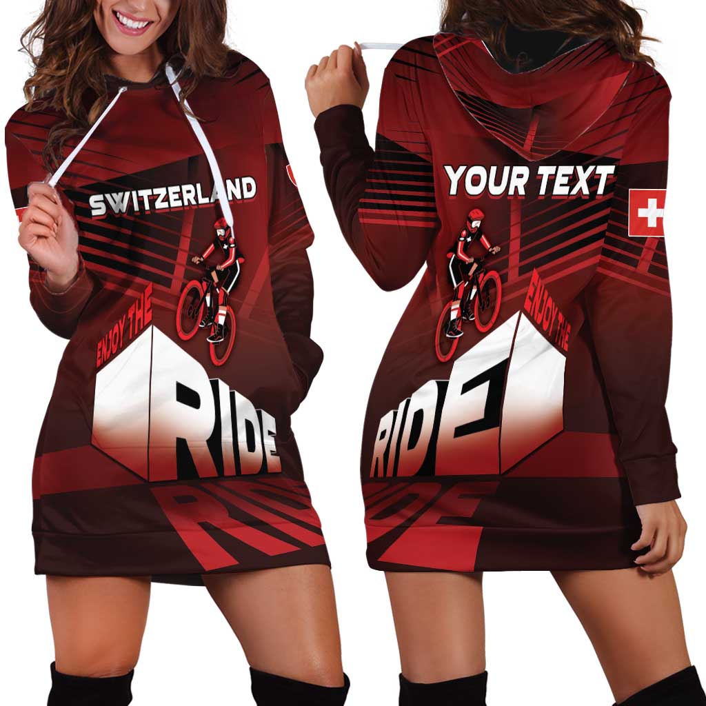 Personalized Switzerland Cycling Hoodie Dress Sporty Style - Wonder Print Shop