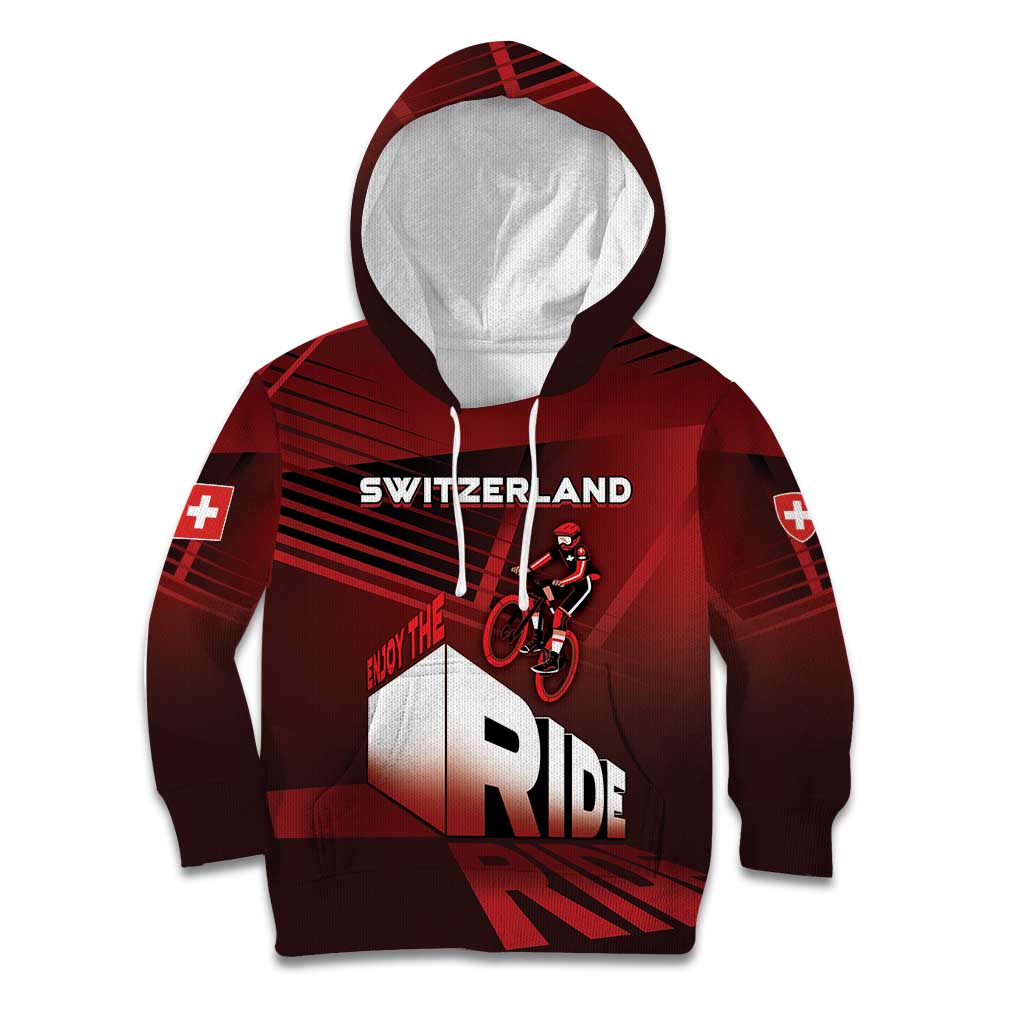 Personalized Switzerland Cycling Kid Hoodie Sporty Style - Wonder Print Shop