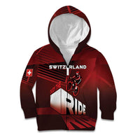 Personalized Switzerland Cycling Kid Hoodie Sporty Style - Wonder Print Shop